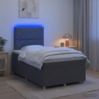 ARDEBO.de - Boxspringbett mit Matratze Dunkelgrau 120 x 190 cm Stoff