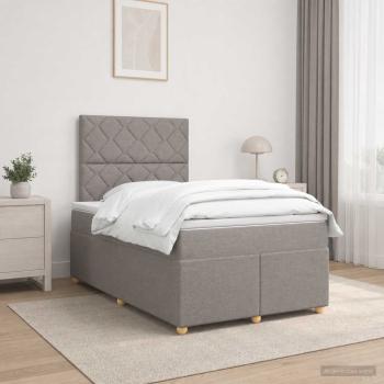 Boxspringbett mit Matratze Taupe 120 x 190 cm Stoff