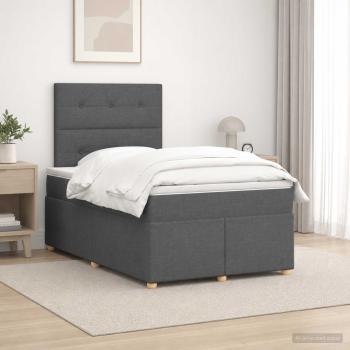 Boxspringbett mit Matratze Dunkelgrau 120 x 200 cm Stoff