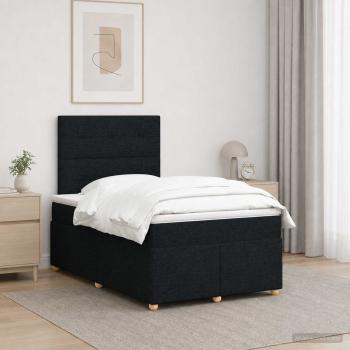 ARDEBO.de - Boxspringbett mit Matratze Schwarz 120 x 200 cm Stoff
