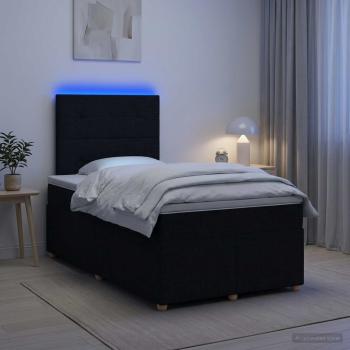 Boxspringbett mit Matratze Schwarz 120 x 200 cm Stoff