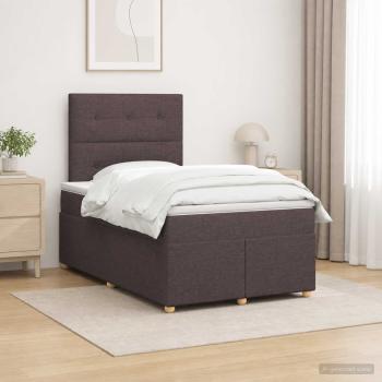 Boxspringbett mit Matratze Dunkelbraun 120 x 200 cm Stoff