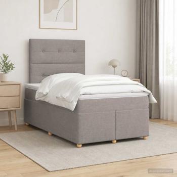 ARDEBO.de - Boxspringbett mit Matratze Taupe 120 x 200 cm Stoff