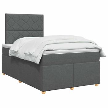 Boxspringbett mit Matratze Dunkelgrau 120 x 200 cm Stoff