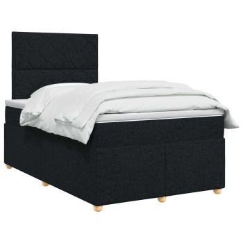 Boxspringbett mit Matratze Schwarz 120 x 200 cm Stoff