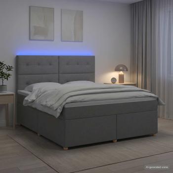 Boxspringbett mit Matratze Hellgrau 160 x 200 cm Stoff