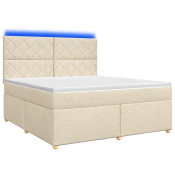 Boxspringbett mit Matratze Creme 160 x 200 cm Stoff