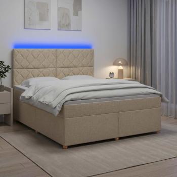 Boxspringbett mit Matratze Creme 160 x 200 cm Stoff