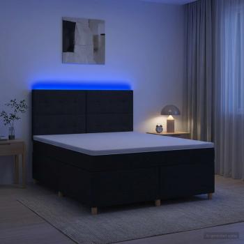 ARDEBO.de - Boxspringbett mit Matratze Schwarz 180 x 200 cm Stoff