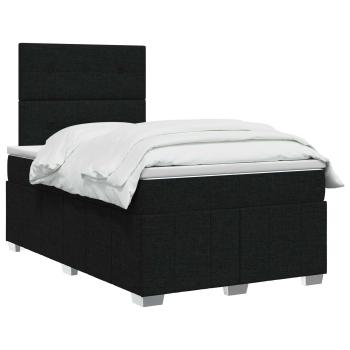 LED Boxspringbett mit Matratze Schwarz 120 x 190 cm Stoff