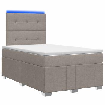 LED Boxspringbett mit Matratze Taupe 120 x 190 cm Stoff