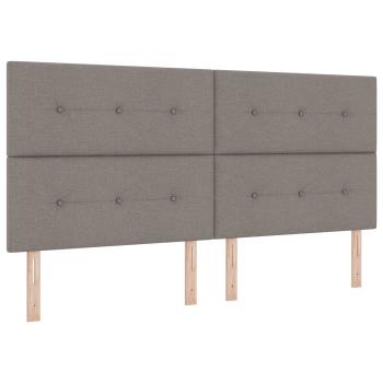 LED Boxspringbett mit Matratze Taupe 200 x 200 cm Stoff