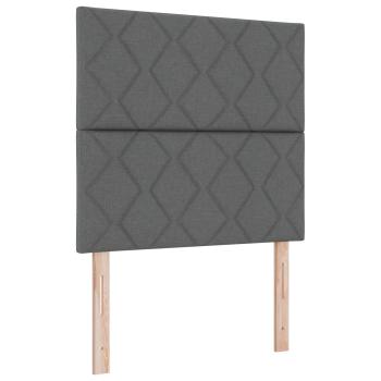 LED Boxspringbett mit Matratze Dunkelgrau 100 x 200 cm Stoff