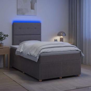 ARDEBO.de - LED Boxspringbett mit Matratze Taupe 120 x 190 cm Stoff