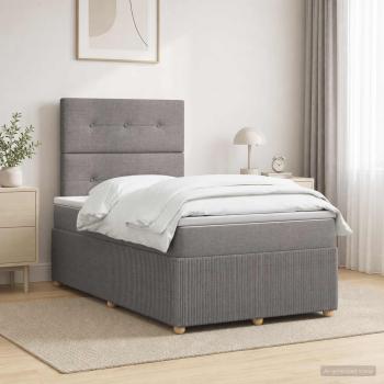LED Boxspringbett mit Matratze Taupe 120 x 190 cm Stoff