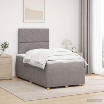 LED Boxspringbett mit Matratze Taupe 120 x 190 cm Stoff