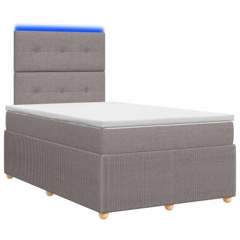 LED Boxspringbett mit Matratze Taupe 120 x 200 cm Stoff