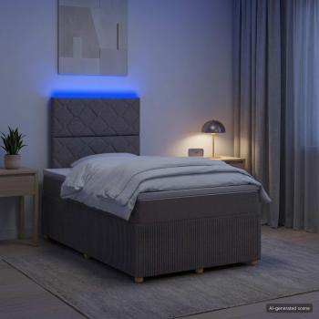 ARDEBO.de - LED Boxspringbett mit Matratze Taupe 120 x 200 cm Stoff