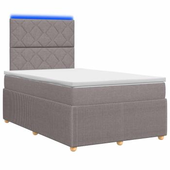LED Boxspringbett mit Matratze Taupe 120 x 200 cm Stoff