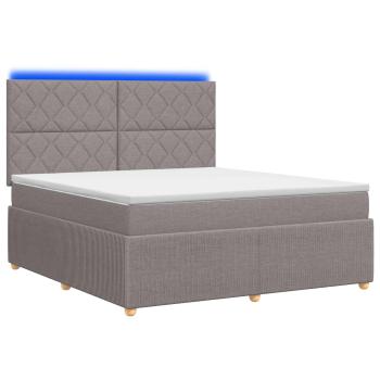 LED Boxspringbett mit Matratze Taupe 140 x 190 cm Stoff