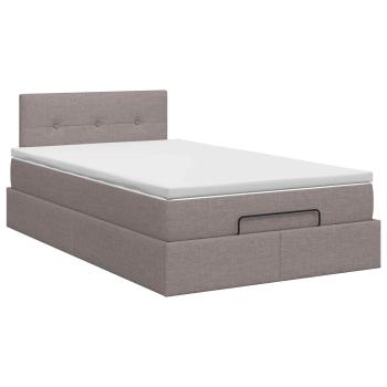Ottoman Bett mit Matratze mit Kopfteil Taupe 120 x 200 cm Stoff