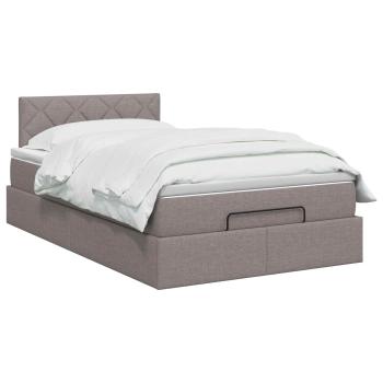 Ottoman Bett mit Matratze mit Kopfteil Taupe 120 x 190 cm Stoff