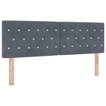 Ottoman Bett mit Matratze Dunkelgrau 140 x 190 cm Samt