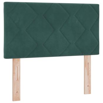 Ottoman Bett mit Matratze Dunkelgrün 80 x 200 cm Samt