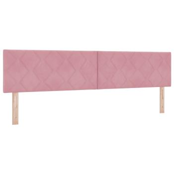 Ottoman Bett mit Matratze mit Kopfteil Rosa 200 x 200 cm Samt