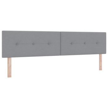 Ottoman Bett mit Matratze mit Kopfteil 2 Stk. Hellgrau Stoff