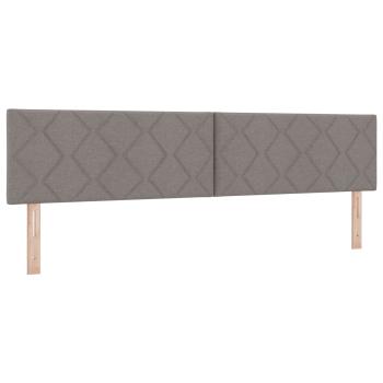 Ottoman Bett mit Matratze mit Kopfteil 2 Stk. Taupe Stoff