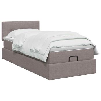 Ottoman-Bett mit Matratze und LED Taupe 100 x 200 cm Stoff