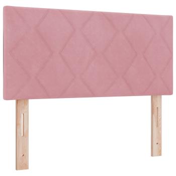 Ottoman-Bett mit Matratze und LED Rosa 100 x 200 cm Samt