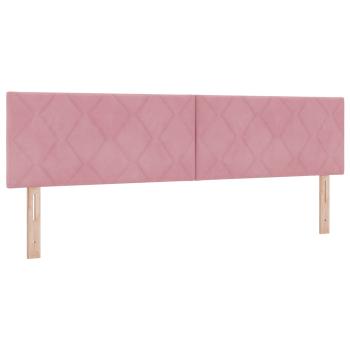 Ottoman-Bett mit Matratze und LED Rosa 180 x 200 cm Samt