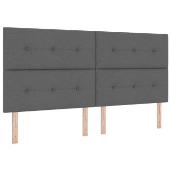 Ottoman Bett mit Matratze Dunkelgrau 200 x 200 cm Stoff