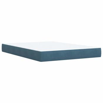 Ottoman Bett mit Matratze Dunkelblau 140 x 200 cm Samt