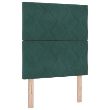 Ottoman Bett mit Matratze Dunkelgrün 80 x 200 cm Samt