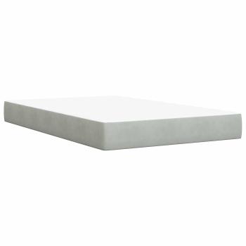 Ottoman Bett mit Matratze Hellgrau 120 x 200 cm Samt