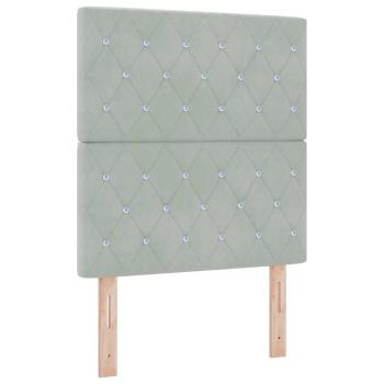 Ottoman-Bett mit Matratze und LED Hellgrau 80 x 200 cm Samt