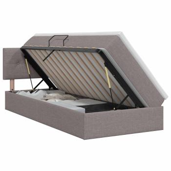 Aufbewahrungsbett mit Matratze Taupe 90 x 200 cm Samt