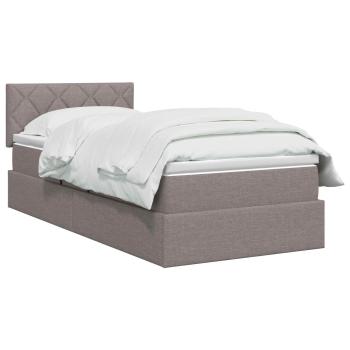 Aufbewahrungsbett mit Matratze Taupe 90 x 200 cm Samt