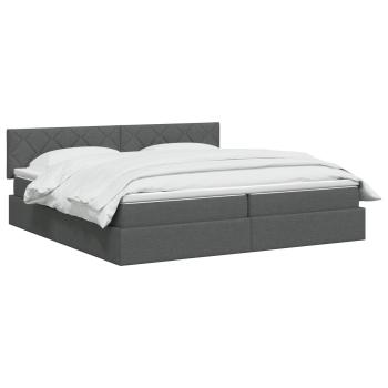 Aufbewahrungsbett mit Matratze Dunkelgrau 200 x 200 cm Samt
