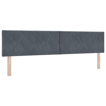 Aufbewahrungsbett mit Kopfteil Dunkelgrau 200 x 200 cm Samt