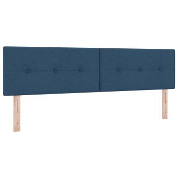 Aufbewahrungsbett mit Kopfteil 2 Stk. Blau Kunstleder