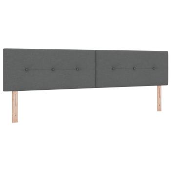 LED-Speicherbett mit Matratze Dunkelgrau 200 x 200 cm Stoff