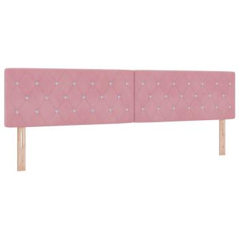 LED-Speicherbett mit Matratze Rosa 200 x 200 cm Samt