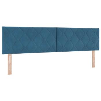 LED-Speicherbett mit Matratze Dunkelblau 180 x 200 cm Samt