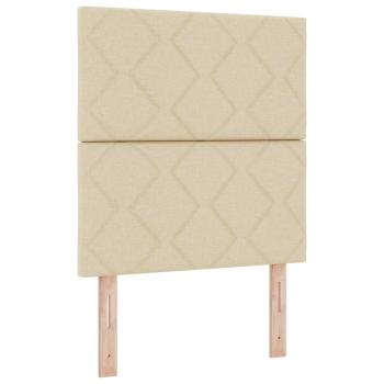 Aufbewahrungsbett mit Matratze Creme 90 x 200 cm Stoff
