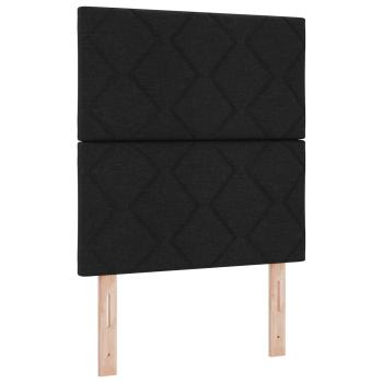 Aufbewahrungsbett mit Matratze Schwarz 100 x 200 cm Stoff