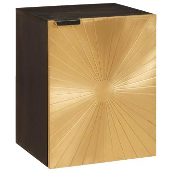 ARDEBO.de - Badezimmerschrank mit Regal Schwarz und Gold 38 x 33 x 48 cm